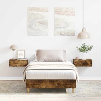 Berkfield Home Bed Frame No Mattress Smoked Oak 100x200 cm Engineered Wood in Brown