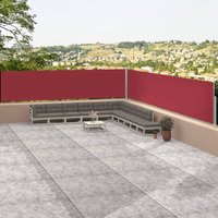 Berkfield Home Retractable Side Awning Red 117x1200 cm