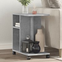 Berkfield Home Side Table with Wheels Concrete Grey 50x30x55 cm Engineered Wood | Size: 50 x 30 x 55 cm
