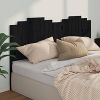 Berkfield Home Bed Headboard Black 206x4x110 cm Solid Wood Pine | Size: 206 x 4 x 110 cm