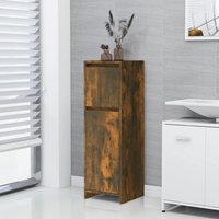 Berkfield Home Bathroom Cabinet Smoked Oak 30x30x95 cm Engineered Wood in Brown | Size: 30 x 30 x 95 cm