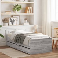 Bed Frame Drawers without Mattress Sonoma 100x200 cm