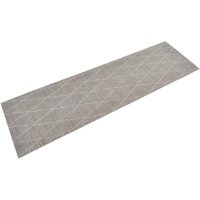 Berkfield Home Kitchen Rug Washable Rhombus 45x150 cm Velvet in Grey