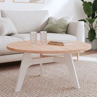 Berkfield Home Table Top Ø90x2.5 cm Round Solid Wood Beech in Brown | Size: 90x2.5 cm