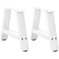 Berkfield Home Coffee Table Legs A-Shaped 2 pcs White 40x(30-31) cm Steel in White