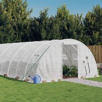 Berkfield Home Greenhouse with Steel Frame White 24 m² 6x4x2 m