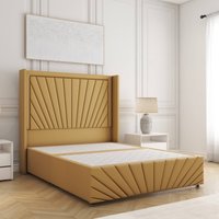 Nola Divan Bed Plush Velvet 54" Headboard & No Mattress No Drawers Super King