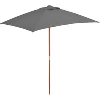 Berkfield Home Outdoor Parasol with Wooden Pole 150x200 cm Anthracite in Black