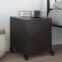 Berkfield Home Bedside Cabinet Black 36x39x43.5 cm Steel