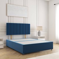 Sienna Divan Bed Plush Velvet 24" Headboard & No Mattress No Drawers Super King