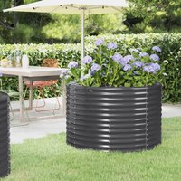 Berkfield Home Garden Raised Bed Powder-coated Steel 100x100x68 cm Anthracite in Black | Size: 100 x 100 x 68 cm