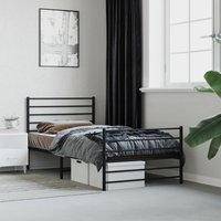 Berkfield Home Metal Bed Frame with Headboard & Footboard Black 100x190 cm