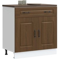 Berkfield Home Kitchen Base Cabinet Kalmar Brown Oak Engineered Wood