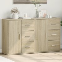 Sideboards 2 pcs Sonoma Oak 60x31x70 cm Engineered Wood x 31 x 70 cm