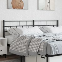 Berkfield Home Metal Headboard Black 200 cm