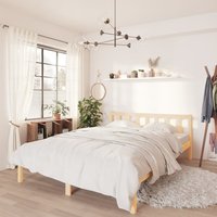 Berkfield Home Bed Frame Solid Wood Pine 150x200 cm King Size in Brown