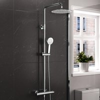 Modern Round Exposed Thermostatic Mixer Shower Set Shower Head & Handheld
