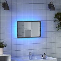Berkfield Home LED Bathroom Mirror Grey Sonoma 60x8.5x38 cm Engineered Wood