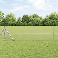 Berkfield Home Welded Wire Fence with 13 Posts 0.8x25 m Galvanised Steel in Silver