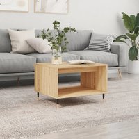 Berkfield Home Coffee Table Sonoma Oak 60x50x40 cm Engineered Wood in Brown | Size: 60 x 50 x 40 cm