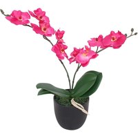 Berkfield Home Artificial Orchid Plant with Pot 30 cm Red