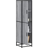 Berkfield Home Highboard Grey Sonoma 35.5x35x139 cm Engineered Wood & Metal