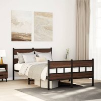 Berkfield Home Bed Frame without Mattress with Headboard & Footboard 120x190 cm Small Double in Brown