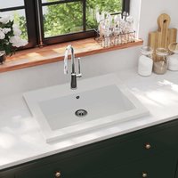 Berkfield Home Granite Basin 600x450x120 mm White