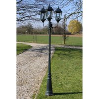 Berkfield Home Garden Light Post 3-arms 230 cm Dark Green/Black Aluminium in Green