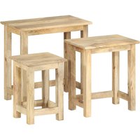 Berkfield Home Nesting Tables 3 pcs Solid Mango Wood in Brown