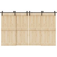 Berkfield Home Sliding Door Hardware Kit 366 cm Steel Black