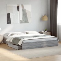 Bed Frame Drawers without Mattress Sonoma 180x200 cm Super King