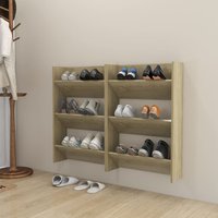 Wall Shoe Cabinets 2 pcs Sonoma Oak 60x18x90 cm Engineered Wood x 18 x 90 cm