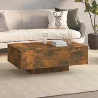 Berkfield Home Coffee Table Smoked Oak 85x55x31 cm Engineered Wood in Brown | Size: 85 x 55 x 31 cm