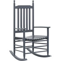 Berkfield Home Rocking Chair with Curved Seat Grey Poplar Wood