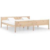 Berkfield Home Bed Frame Solid Pinewood 200x200 cm in Brown