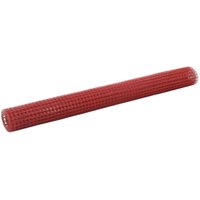 Berkfield Home Chicken Wire Fence Steel with PVC Coating 25x1.5 m Red