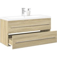 2 Piece Bathroom Furniture Set Sonoma Oak Engineered Wood