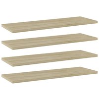 Berkfield Home Bookshelf Boards 4 pcs Sonoma Oak 60x20x1.5 cm Engineered Wood in Brown