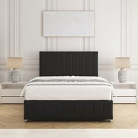 Plush Divan Bed 26" Headboard Footboard & Memory Foam Spring Mattress Double