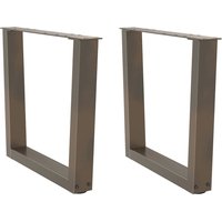 Berkfield Home Dining Table Legs V-Shape 2 pcs Natural Steel 60x(42-43.3) cm Steel in Brown
