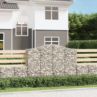 Berkfield Home Arched Gabion Baskets 10 pcs 200x50x140/160 cm Galvanised Iron in Silver