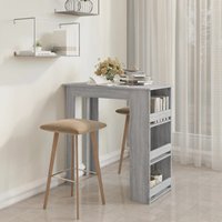 Berkfield Home Bar Table with Storage Rack Grey Sonoma 102x50x103.5cm Engineered Wood | Size: 102x50x103.5 cm