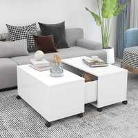 Berkfield Home Coffee Table White 75x75x38 cm Engineered Wood | Size: 75 x 75 x 38 cm