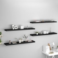 Berkfield Home Floating Wall Shelves 4 pcs Black 120x23.5x3.8 cm MDF