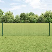 Berkfield Home Chicken Wire Fence Set Set of 2 Green PVC, Metal 25 x 0.5 m