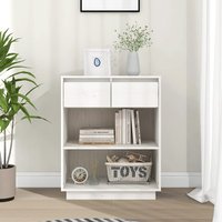 Berkfield Home Console Cabinet White 60x34x75 cm Solid Wood Pine | Size: 60 x 34 x 75 cm