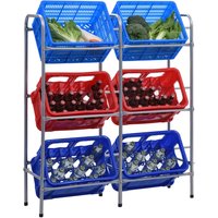 Storage Shelf 6 Crates 96x33x116 cm Steel x 33 x 116 cm