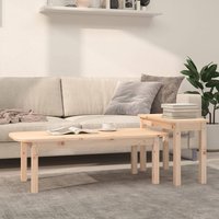 Berkfield Home 2 Piece Coffee Table Set Solid Wood Pine in Brown