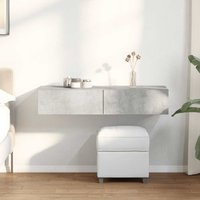 Berkfield Home Wall Shelf with Drawers Concrete Grey 100x36x19 cm Engineered Wood | Size: 100 x 36 x 19 cm